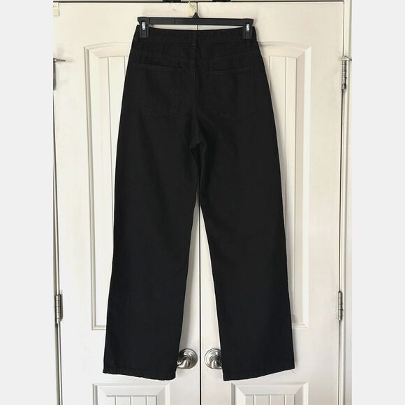 Women's Boohoo Straight Cut Black Denim Jeans Size 6 - Picture 2 of 3